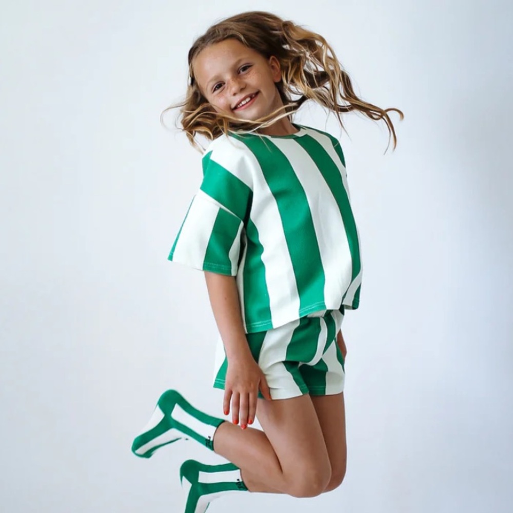 Stripe Green and white set